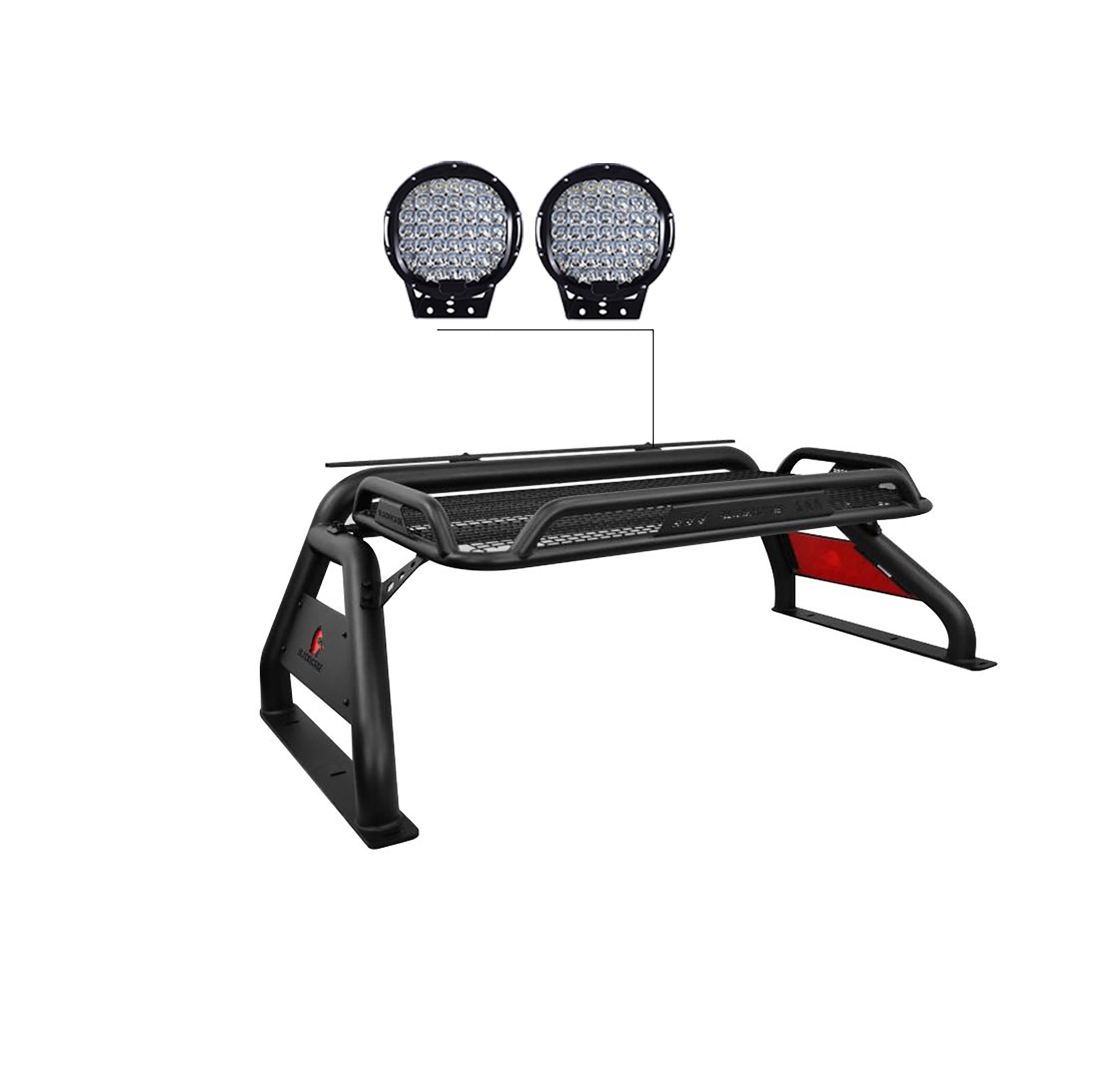 2005-2021 Nissan Frontier Atlas Roll Bar Kit W/ Set of 9" Black Round LED Light | Black Horse Off Road - Image 1