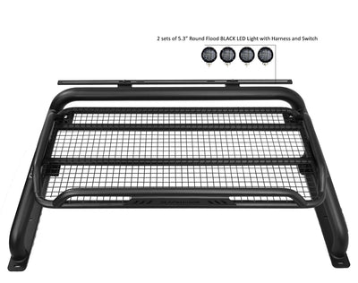 2005-2021 Nissan Frontier Atlas Roll Bar Kit 2 sets of 5.3" Dia.  Black LED Flood Lights w/ Harness and Switch | Black Horse Off Road - Image 10