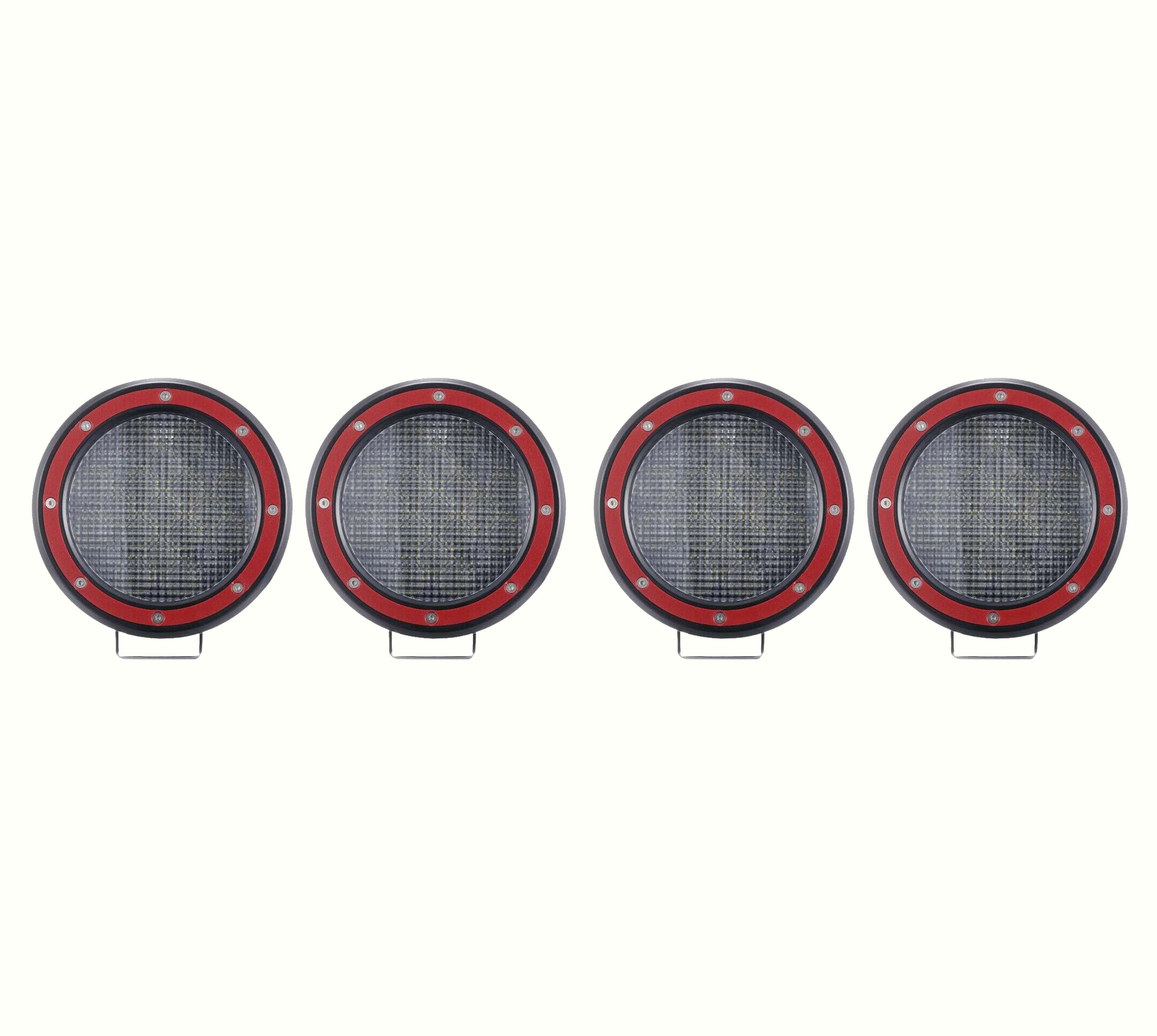 2015-2026 Canyon Atlas Roll Bar Kit 2 sets of 5.3" Dia.  Black LED Flood Lights w/ Harness and Switch | Black Horse Off Road - Image 4