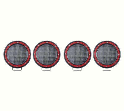 2015-2026 Canyon Atlas Roll Bar Kit 2 sets of 5.3" Dia.  Black LED Flood Lights w/ Harness and Switch | Black Horse Off Road - Image 4