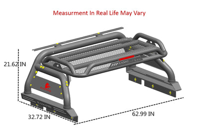2005-2026 Toyota Tacoma Atlas Roll Bar Kit Incl. 2 pairs of 7.0"Dia.  LED  Lights w/Red Trim Rings w/ Wiring Harness and Switch | Black Horse Off Road - Image 2