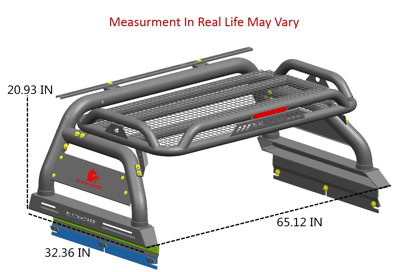 2005-2021 Nissan Frontier Atlas Roll Bar Kit Incl. 2 pairs of 7.0"Dia.  LED  Lights w/ Black Trim Rings w/ Wiring Harness and Switch | Black Horse Off Road - Image 7