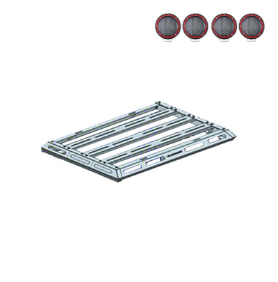 Armour Ii Basket Kit 2 sets of 5.3" Dia.  Black LED Flood Lights w/ Harness and Switch | Black Horse Off Road - Image 10