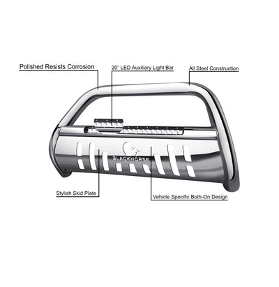 2007-2021 Avalanche Beacon Bull Bar Skid Plate Incl. Pre-installed 20LED Light Bar | Black Horse Off Road - Image 2