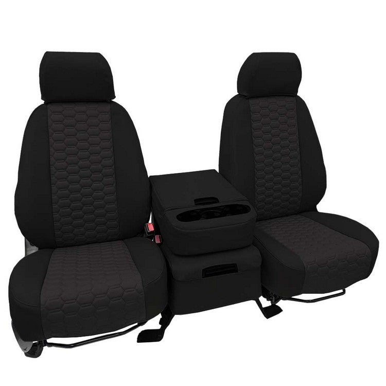 Custom Fit Truck Seat Covers for Ford, Chevy, Ram & Toyota – Faux Leather Hex Quilted | Made in USA