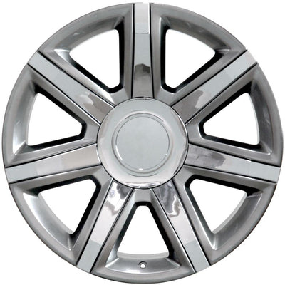 OE Wheels CA87 22x9 Gloss Hyper Silver with Chrome Insert replica wheel