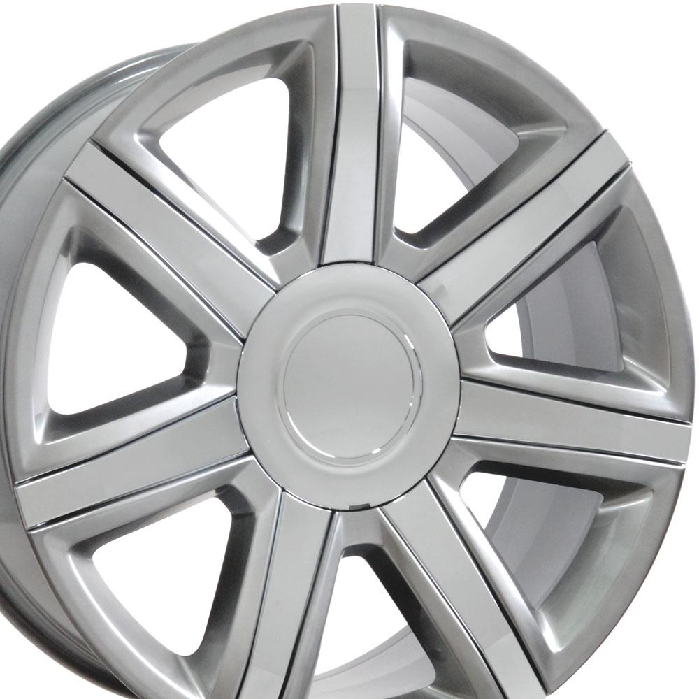 OE Wheels CA87 22x9 Gloss Hyper Silver with Chrome Insert replica wheel