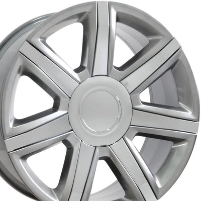 OE Wheels CA87 22x9 Gloss Hyper Silver with Chrome Insert replica wheel