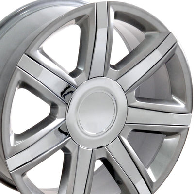 OE Wheels CA87 22x9 Gloss Hyper Silver with Chrome Insert replica wheel