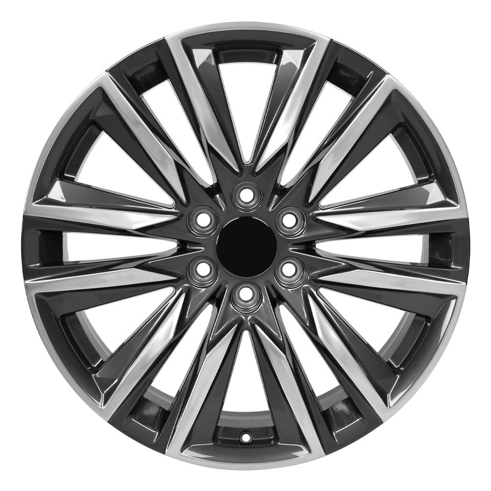 OE Wheels CA91 22x9 Gloss Gunmetal with Polished Face replica wheel