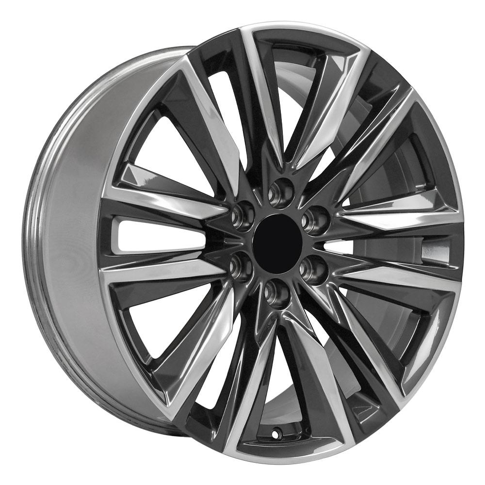 OE Wheels CA91 22x9 Gloss Gunmetal with Polished Face replica wheel