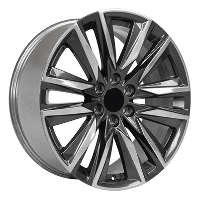 OE Wheels CA91 22x9 Gloss Gunmetal with Polished Face replica wheel