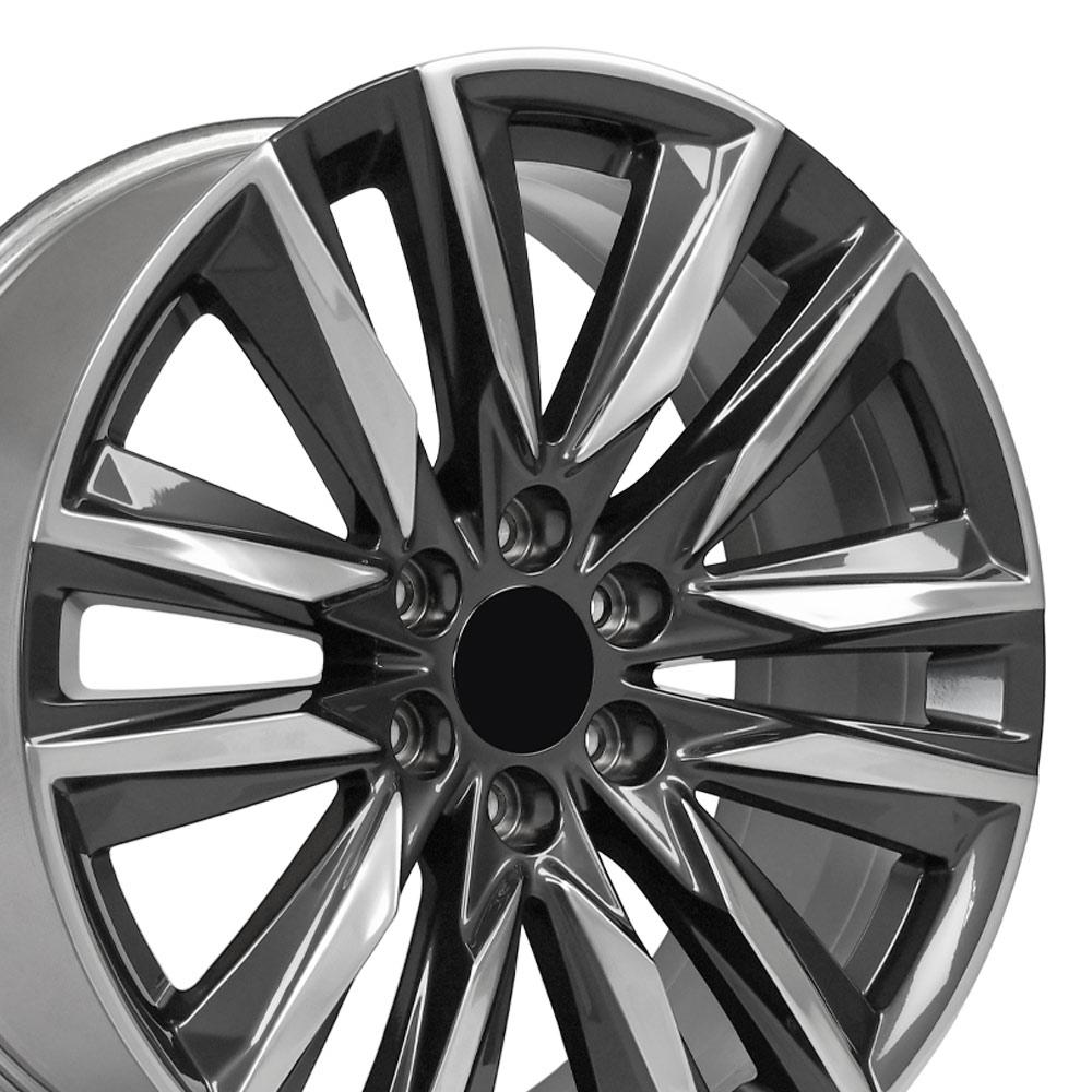 OE Wheels CA91 22x9 Gloss Gunmetal with Polished Face replica wheel