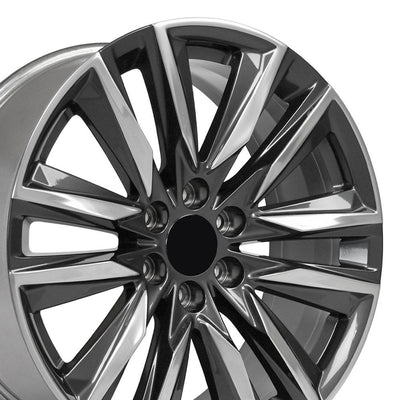 OE Wheels CA91 22x9 Gloss Gunmetal with Polished Face replica wheel