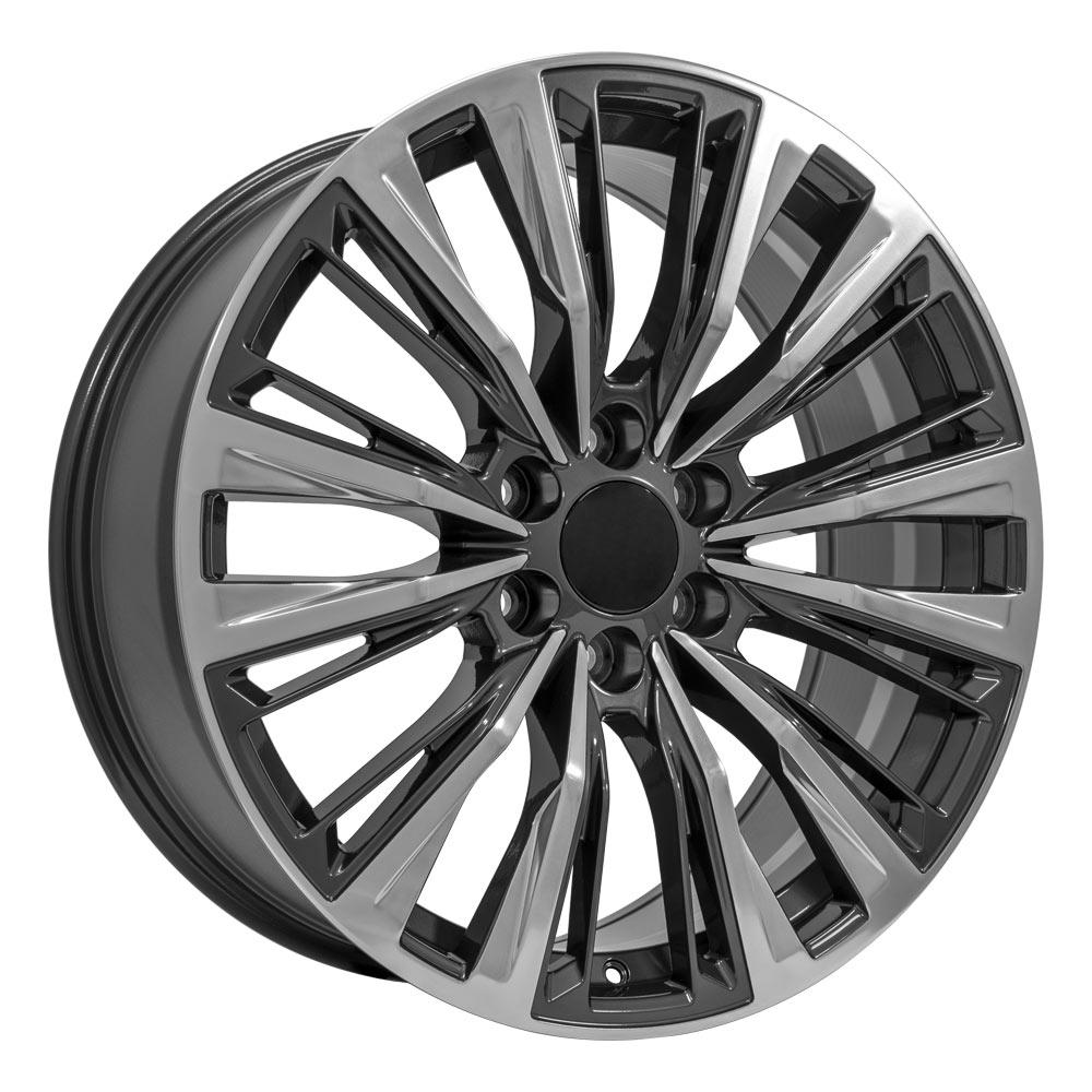 OE Wheels CA93 22x9 Gloss Gunmetal with Polished Face replica wheel