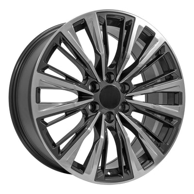 OE Wheels CA93 22x9 Gloss Gunmetal with Polished Face replica wheel