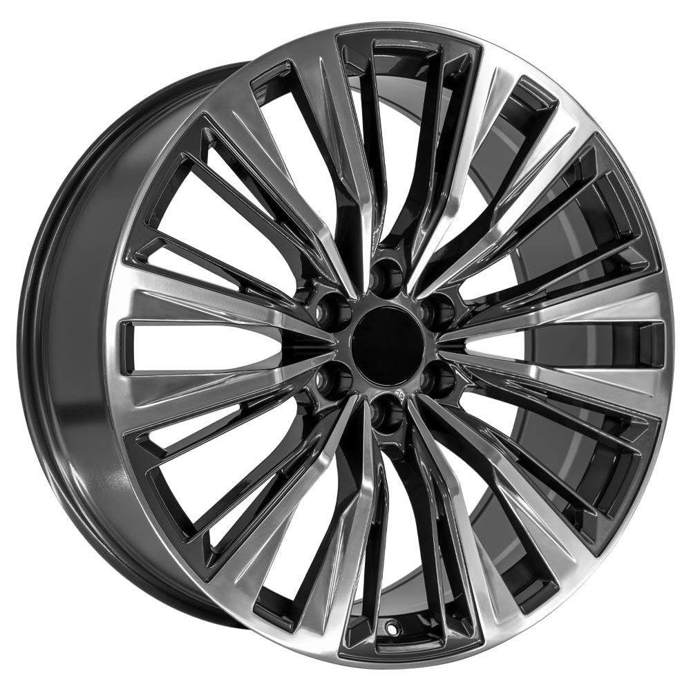 OE Wheels CA93 24x10 Gloss Gunmetal with Polished Face replica wheel