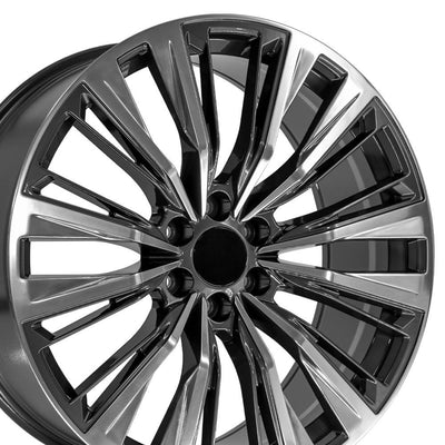 OE Wheels CA93 24x10 Gloss Gunmetal with Polished Face replica wheel