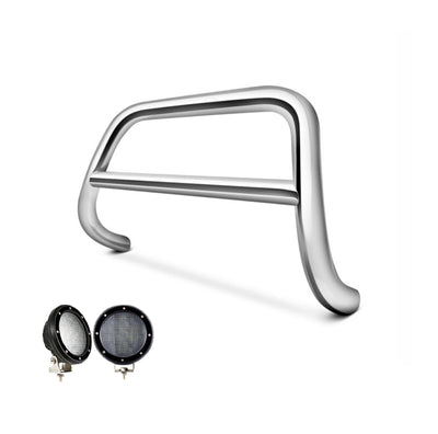 2002-2005 Ford Explorer / Mercury Mountaineer A Bar Kit Pair  of 5.3" Dia. LED Flood Lights w/ Black Trim Rings Wiring Harness  and Switch | Black Horse Off Road - Image 1