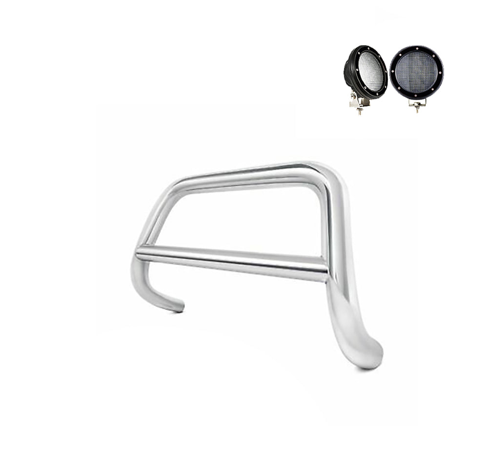 2002-2005 Ford Explorer / Mercury Mountaineer A Bar Kit Pair  of 5.3" Dia. LED Flood Lights w/ Black Trim Rings Wiring Harness  and Switch | Black Horse Off Road - Image 2