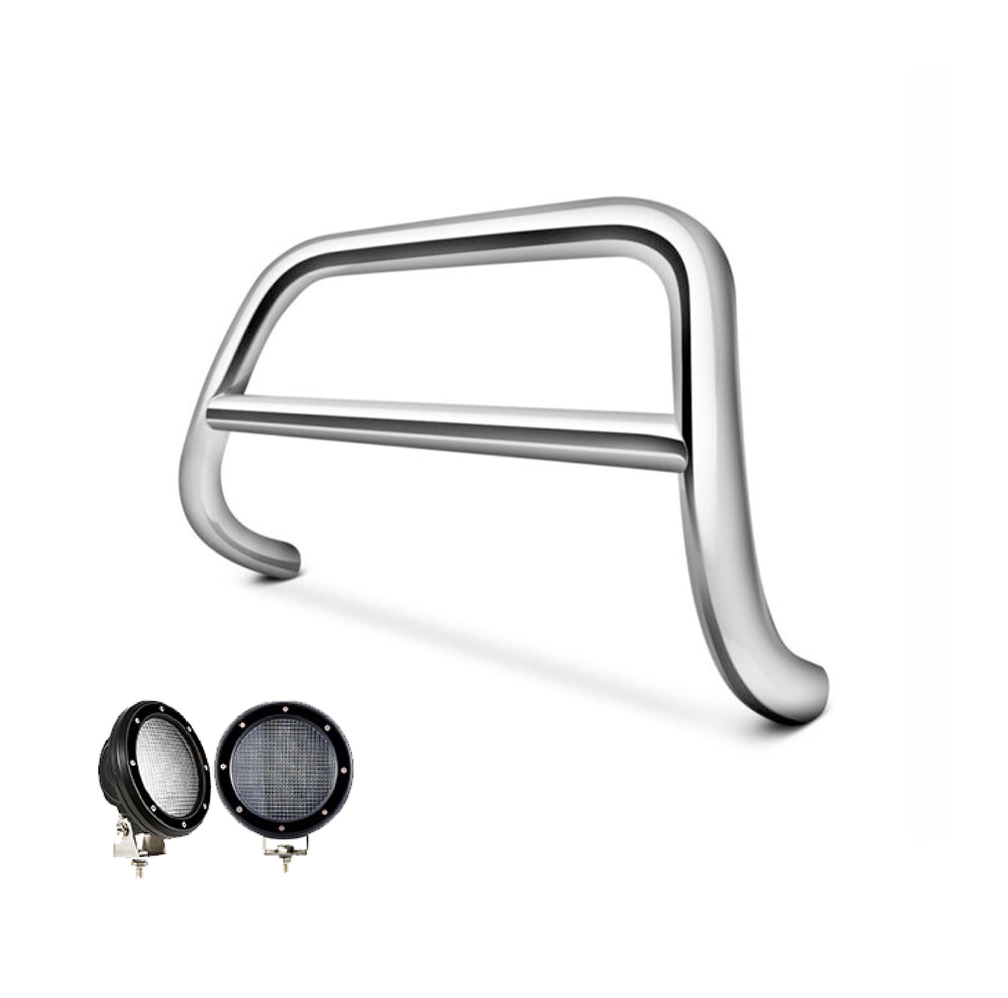 1998-2004 Toyota Tacoma A Bar Kit Pair  of 5.3" Dia. LED Flood Lights w/ Black Trim Rings Wiring Harness  and Switch | Black Horse Off Road - Image 1