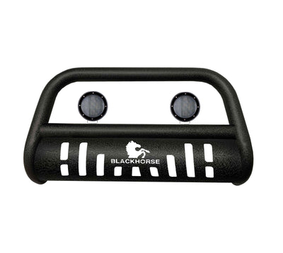 1997-2004 Ford Expedition / Lincoln Navigator Bull Bar-T Kit Pair  of 5.3" Dia. LED Flood Lights w/ Black Trim Rings Wiring Harness  and Switch | Black Horse Off Road - Image 1