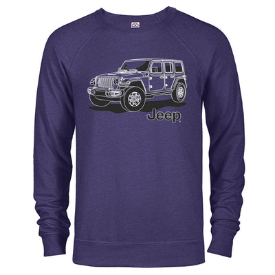 Jeep® Wrangler Line Art - French Terry Crewneck Sweatshirt
