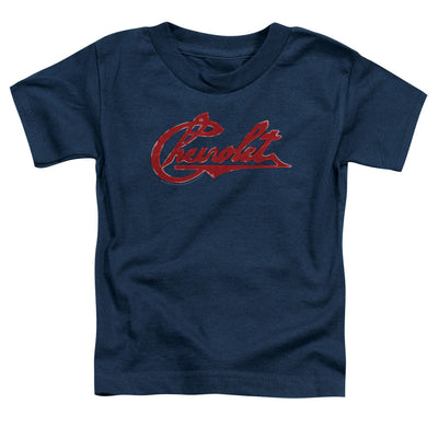 Chevrolet Script Distressed - Toddler Short Sleeve - Navy