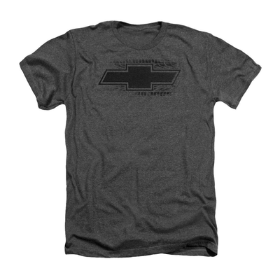 Chevrolet Bowtie Burnout-Adult Regular Fit Heather Short Sleeve-Charcoal