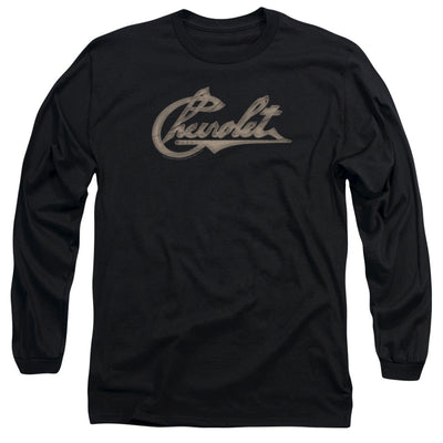 Chevrolet Script-Adult Long Sleeve-Black