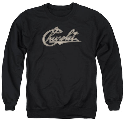Chevrolet Script-Adult Crewneck Sweatshirt-Black