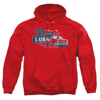 Chevrolet See The USA-Adult Pullover Hoodie-Red