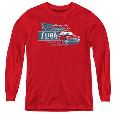 Chevrolet See The USA - Long Sleeve Youth-Red