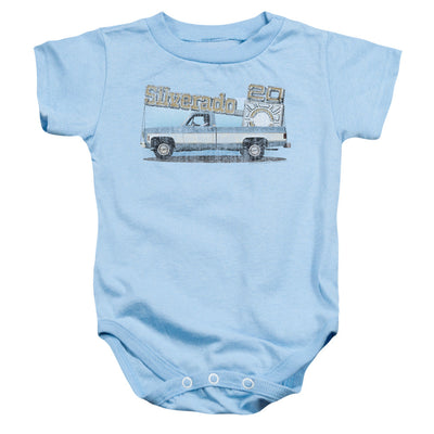 Chevrolet Old Silverado Sketch-Infant Snapsuit-Light Blue
