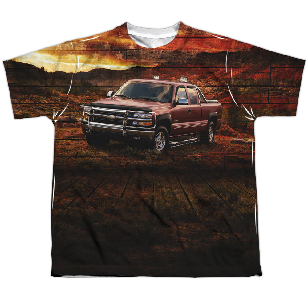 Chevrolet Silverado in the Mud-Youth Short Sleeve 100% Poly-White