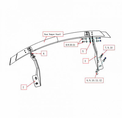 2011-2025 Dodge Durango / Jeep Grand Cherokee Rear Bumper Guard Double Layer | Black Horse Off Road - Image 6