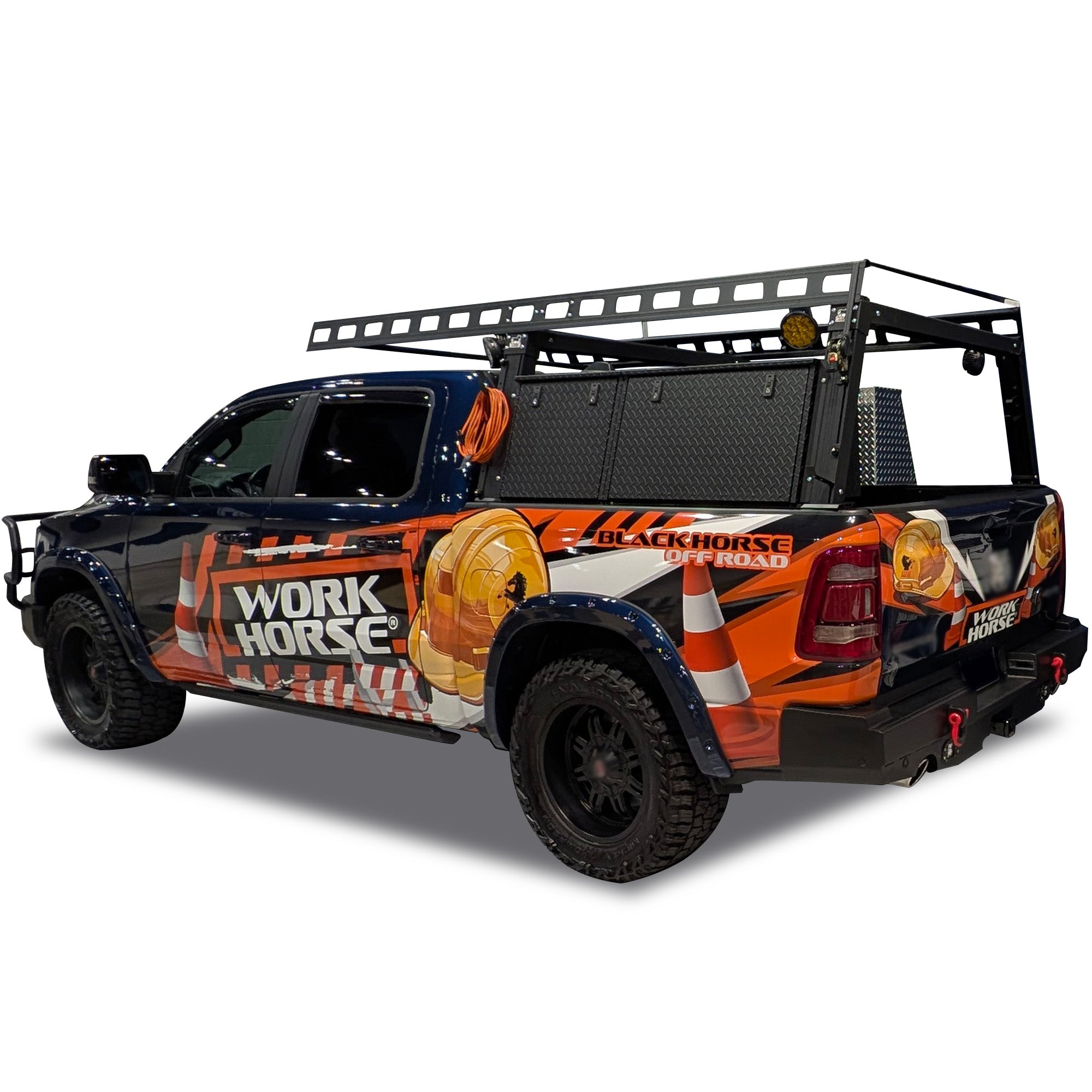 Base K2 Over Cab Rack With Tool Box | Black Horse Off Road - Image 1