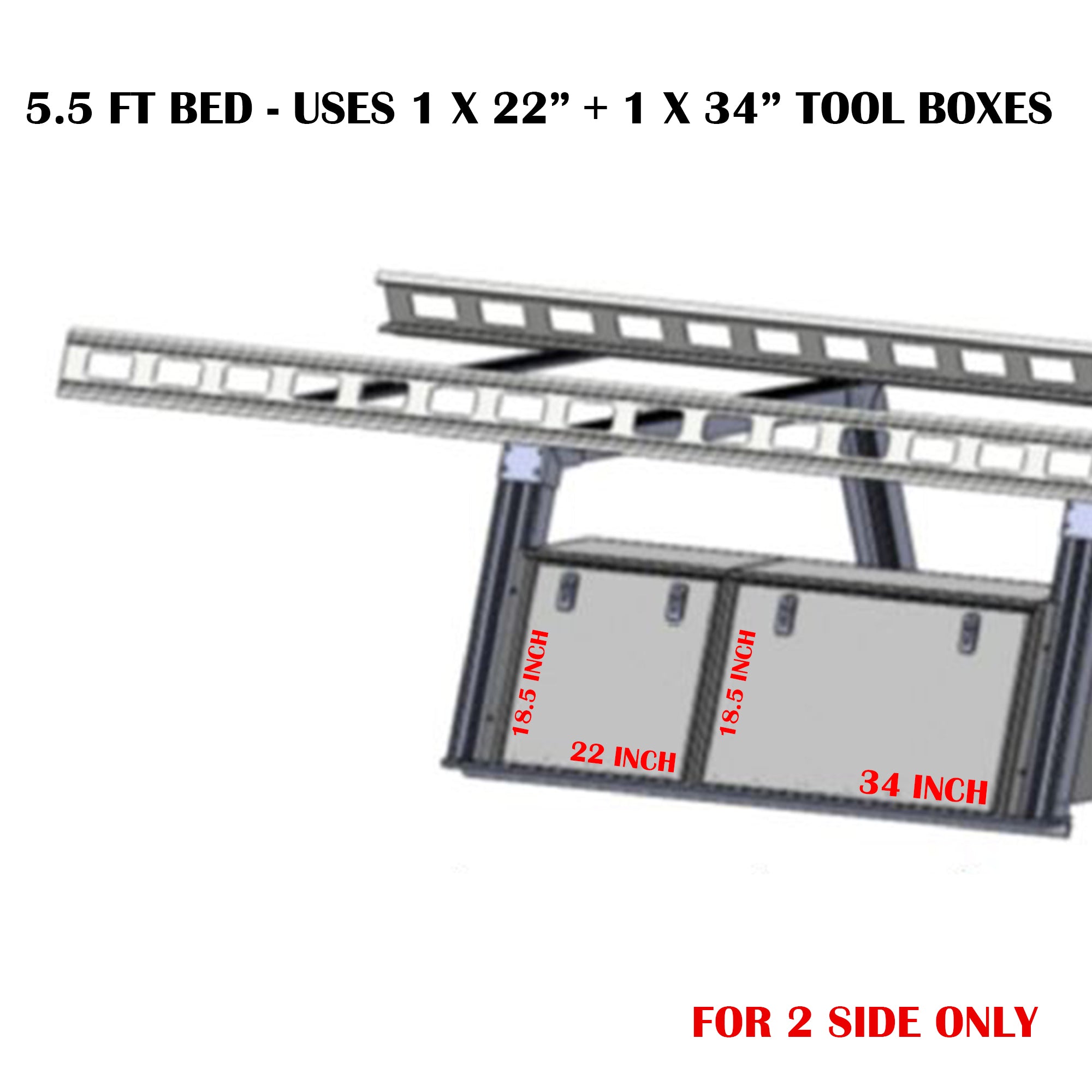 Base K2 Over Cab Rack With Tool Box | Black Horse Off Road - Image 2