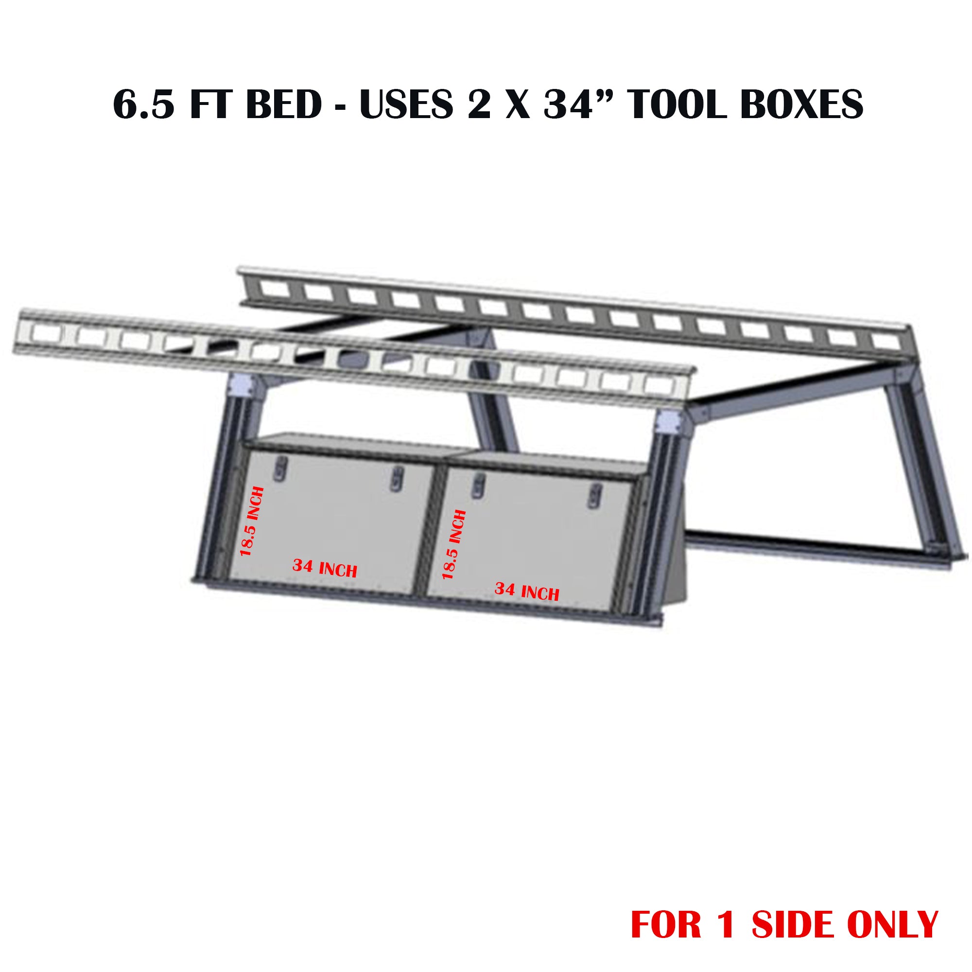 Base K2 Over Cab Rack With Tool Box | Black Horse Off Road - Image 2
