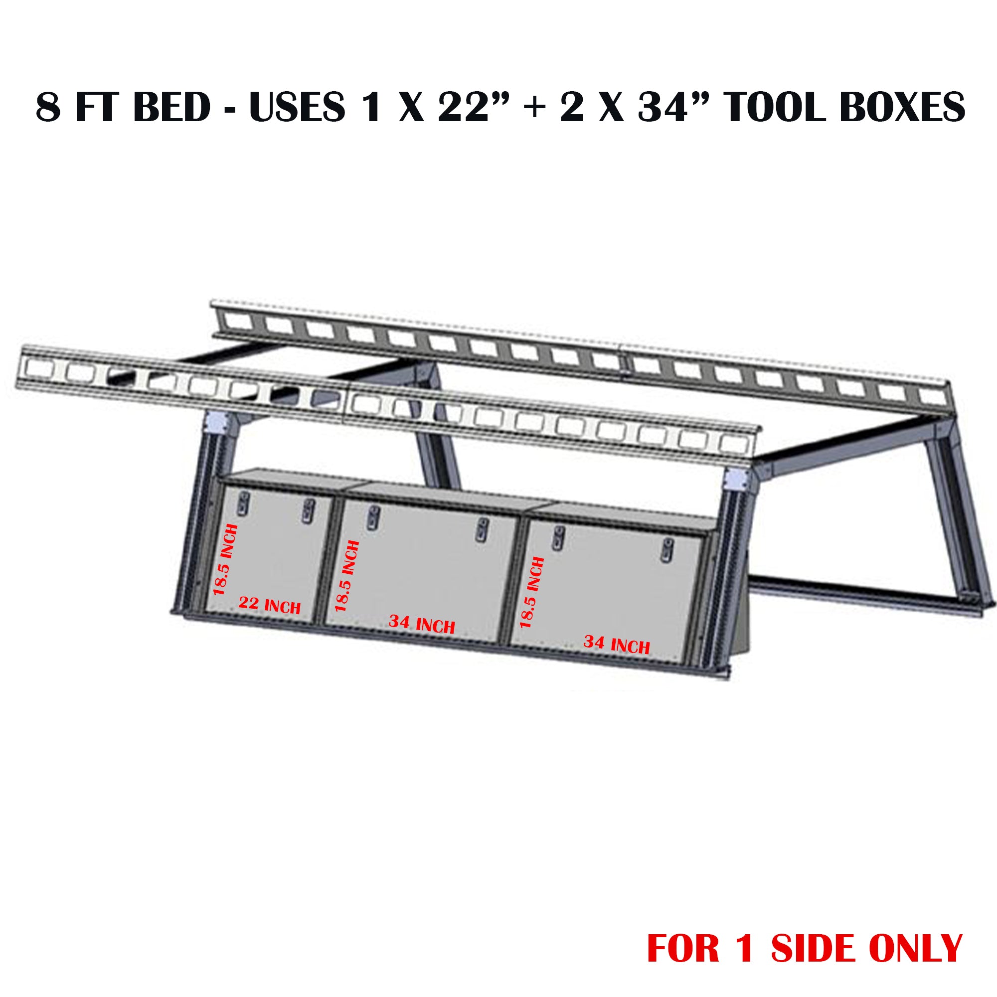 Base K2 Over Cab Rack With Tool Box | Black Horse Off Road - Image 2