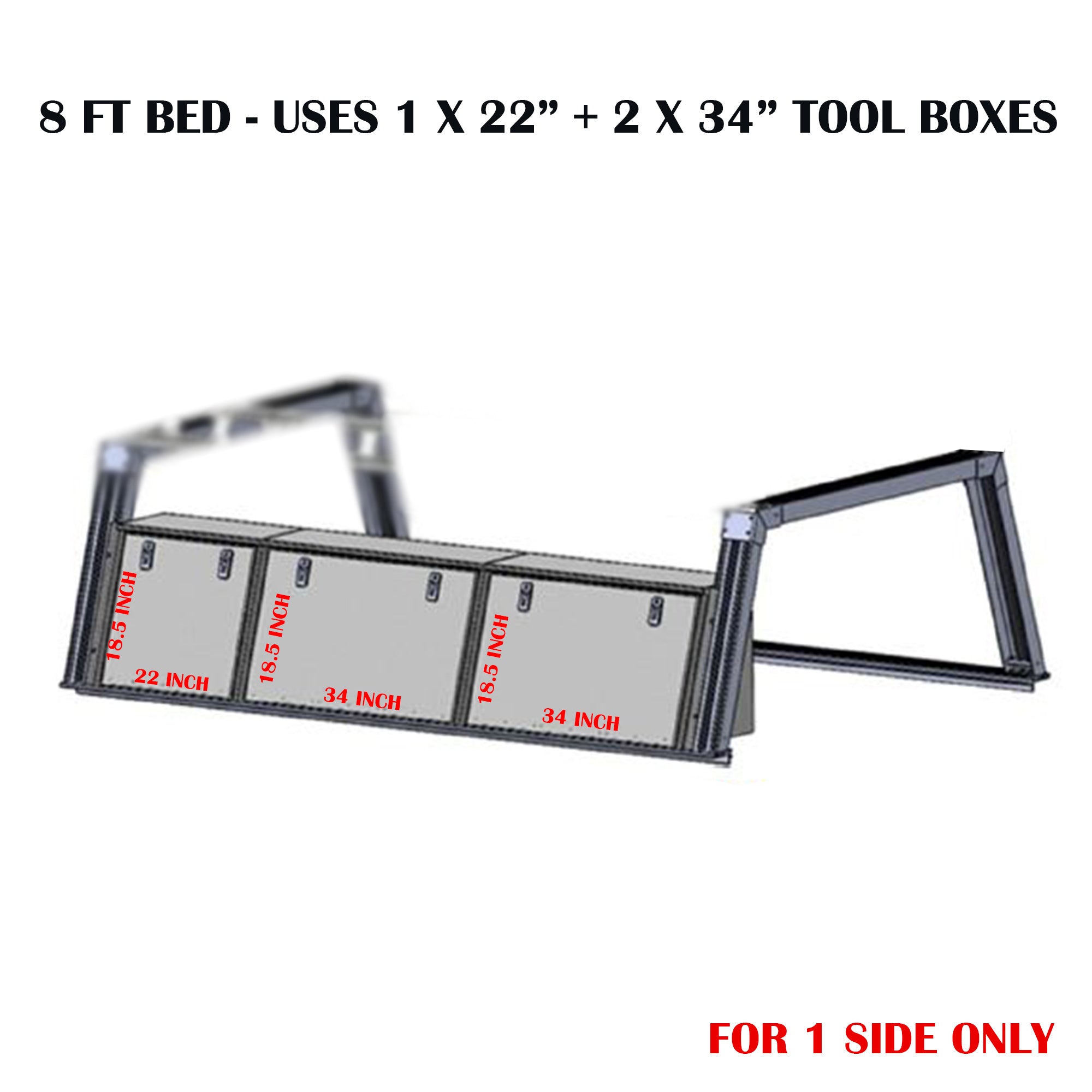 Base K2 Rack With Tool Box | Black Horse Off Road - Image 2