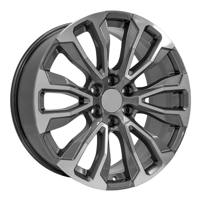 OE Wheels CV30 22x9 Gloss Gunmetal Machined replica wheel
