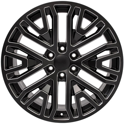 OE Wheels CV37 22x9 Satin Black with Milled Edge replica wheel