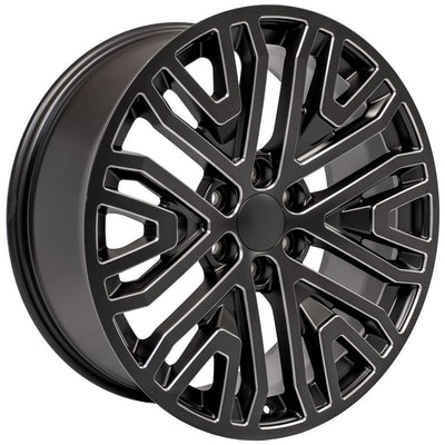OE Wheels CV37 22x9 Satin Black with Milled Edge replica wheel