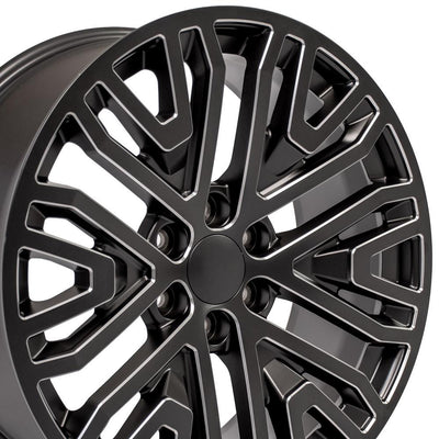 OE Wheels CV37 22x9 Satin Black with Milled Edge replica wheel