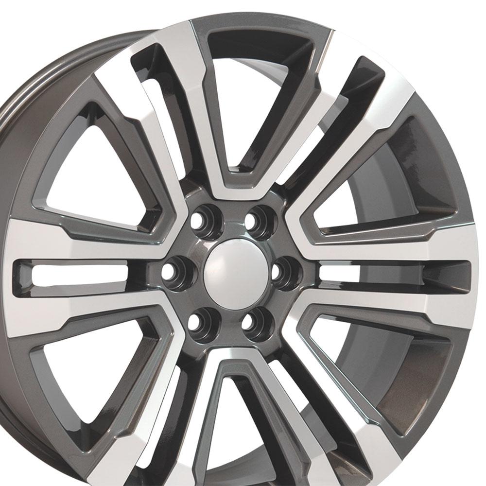 OE Wheels CV44 22x9 Gloss Gunmetal Machined replica wheel