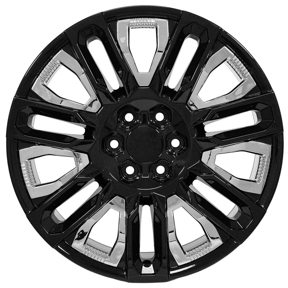 OE Wheels CV57 22x9 Gloss Black with Chrome Insert replica wheel