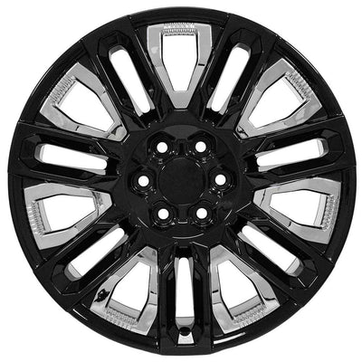 OE Wheels CV57 22x9 Gloss Black with Chrome Insert replica wheel