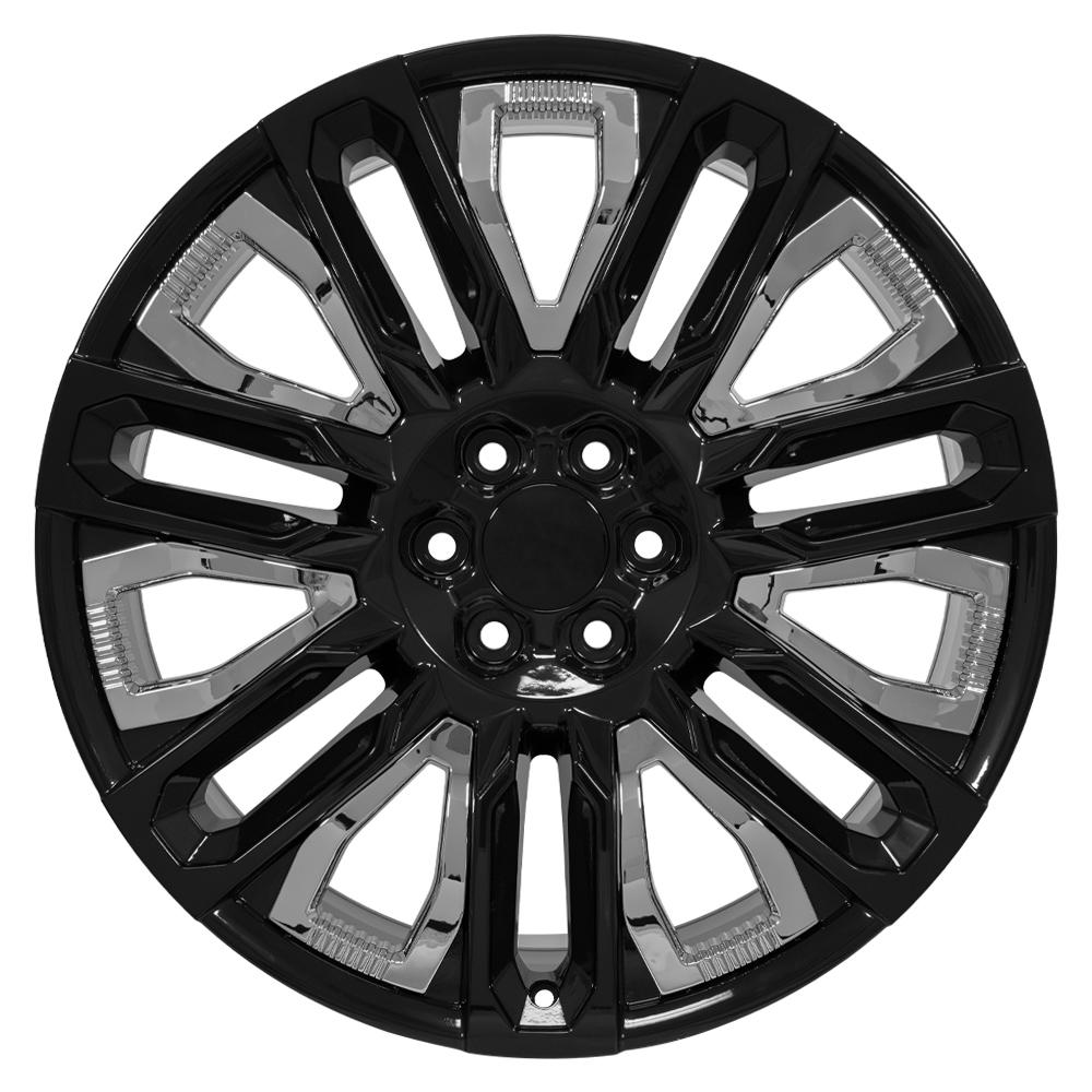 OE Wheels CV57 24x10 Gloss Black with Chrome Insert replica wheel