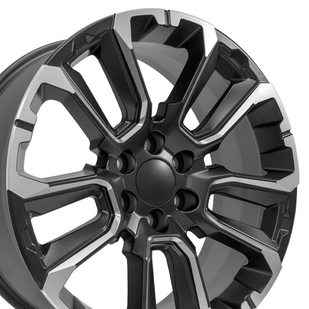 OE Wheels CV68 22x9 Satin Black with Milled Edge replica wheel